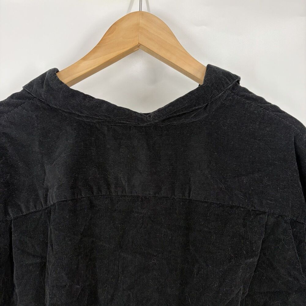 Vintage Quacker Factory Corduroy Shirt 2X Black Candy Corn Embroidered Halloween - Picture 6 of 7